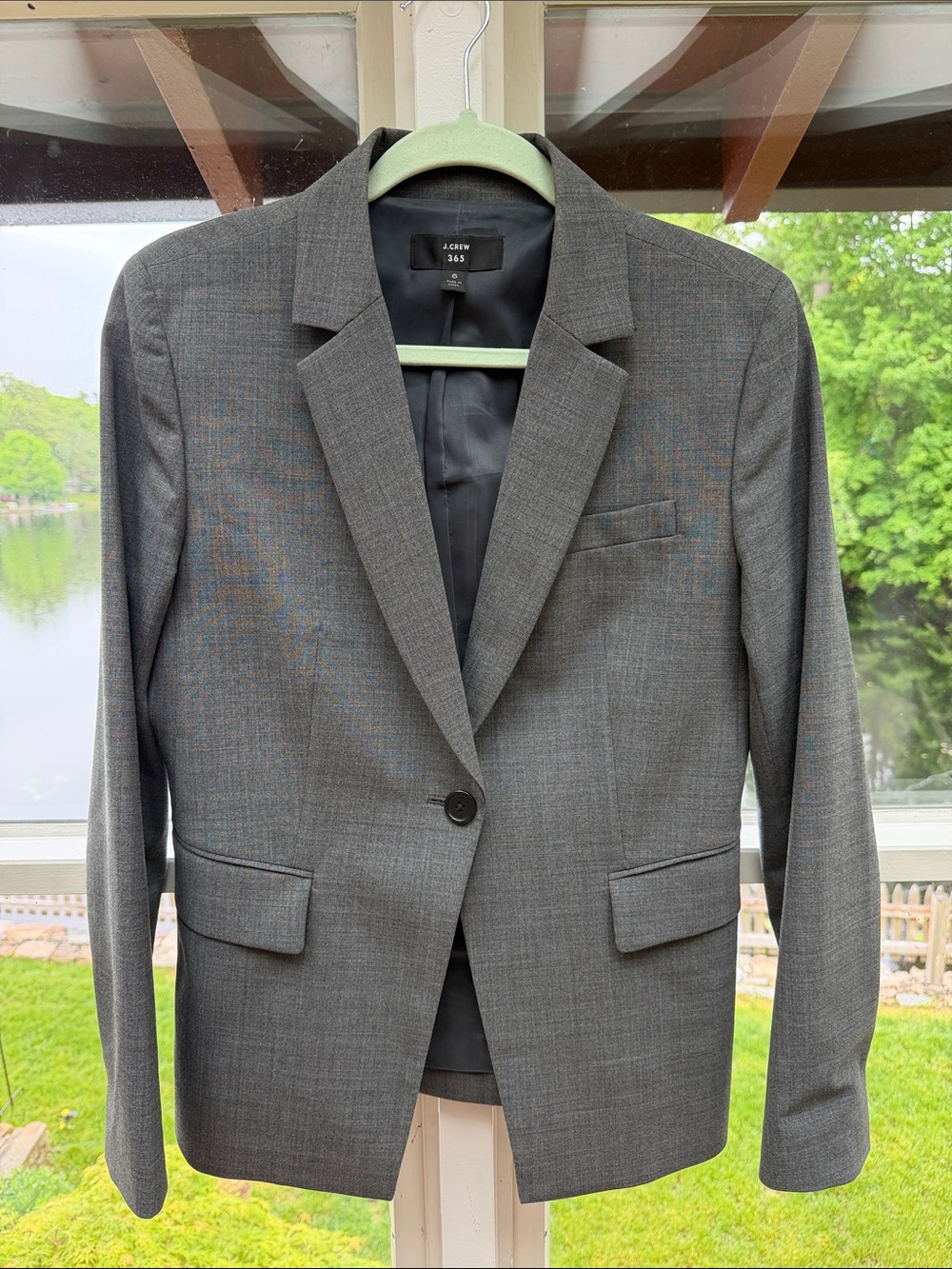 J. Crew Charcoal Gray Women's Single-Button Blazer